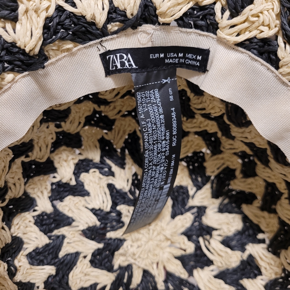 NWT Zara Crochet Effect Bucket Hat Medium - Picture 7 of 11